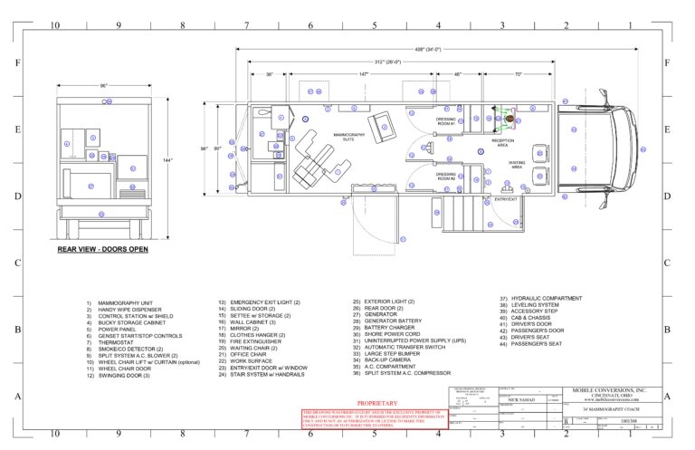 Request a Custom Mobile Mammography Quote & Floor Plan Blueprint. Mobile Mammography coach Manufacturer | MCI | Mobile Conversions International